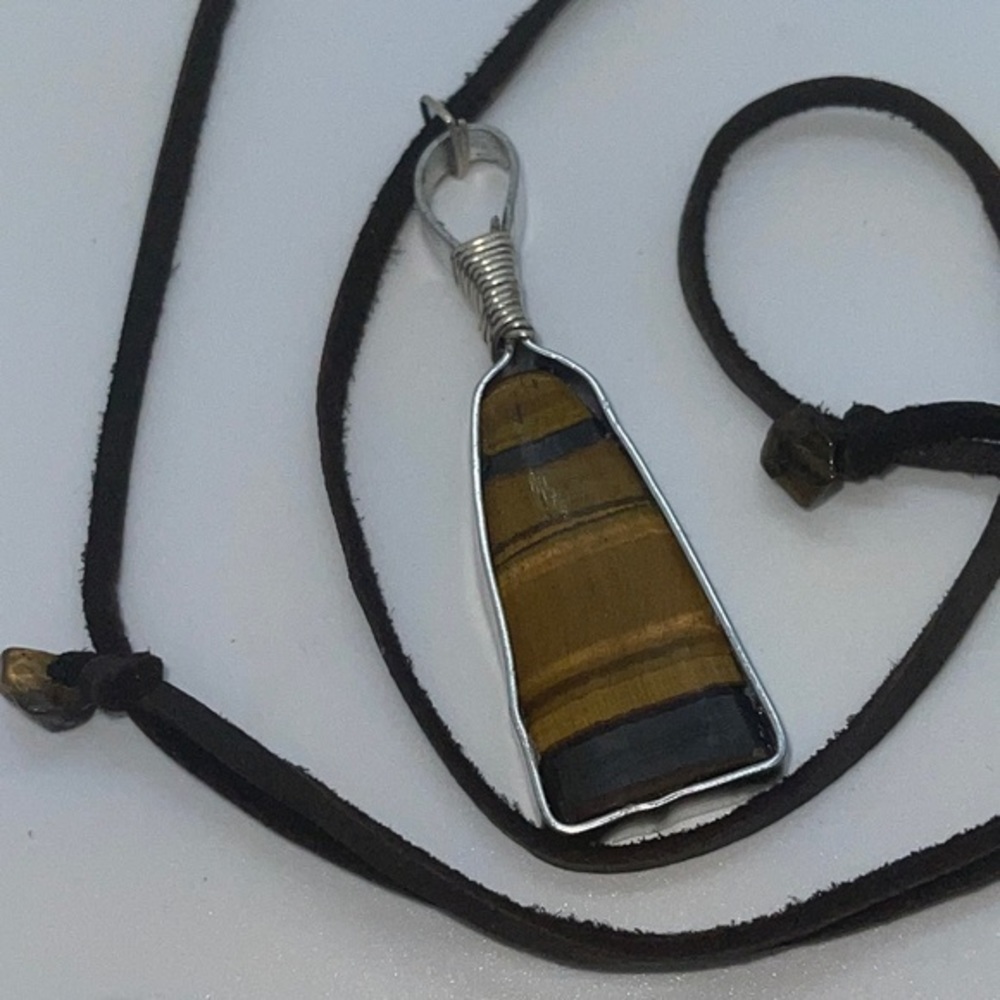 Wire Wrapped Tigers Eye Necklace
